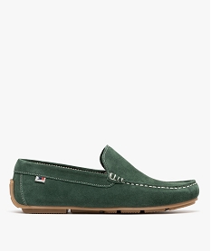 GEMO Mocassin dessus cuir velours semelle souple homme - Tanéo Vert