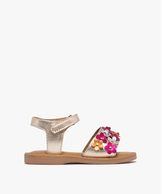 GEMO Sandales en cuir brillant à bride fantaisie fille marron fonce