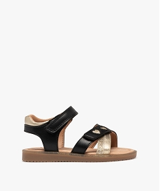 GEMO Sandales à brides croisées et paillettes fille noir standard