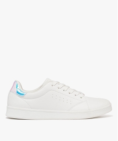 GEMO Baskets basses à lacets avec patch au talon femme - Follow Me blanc standard