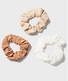 GEMO Chouchous pour les cheveux matières variées (lot de 3) Beige