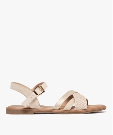 GEMO Sandales plates à brides multimatières femme beige standard