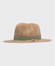 GEMO Chapeau tissé et pailleté forme fedora femme Beige