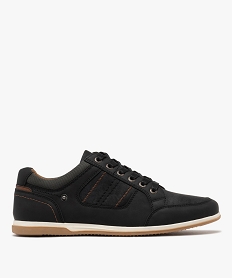 GEMO Baskets basses à lacets et jeu de matières homme Bleu