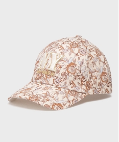 GEMO Casquette à motifs fleuris New York femme Beige