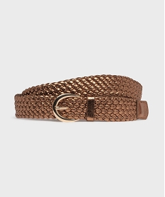 GEMO Ceinture tressée en matière métallisée femme Gris
