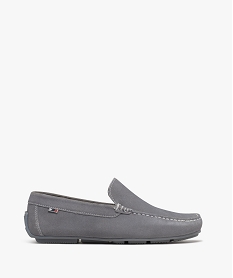 GEMO Mocassin dessus cuir velours semelle souple homme - Tanéo Gris
