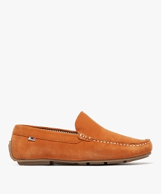 GEMO Mocassin dessus cuir velours semelle souple homme - Tanéo Orange