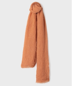 GEMO Foulard en maille gaufrée et pailletée femme orange chine