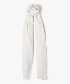 GEMO Foulard en maille texturée à petites franges femme Beige