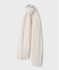 GEMO Foulard en maille gaufrée et pailletée femme blanc standard