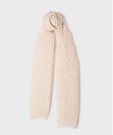 GEMO Foulard rectangulaire gaufré à pois brillant femme Beige