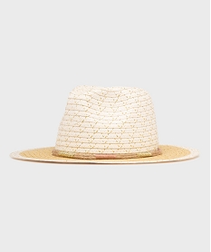 GEMO Chapeau en paille de papier incrusté de fil métallisé femme Beige