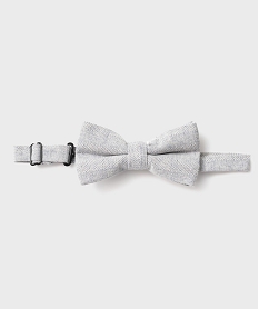 GEMO Nœud papillon en coton et lin rayé homme Bleu