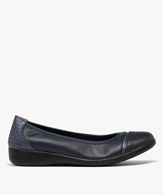 GEMO Ballerines confort en cuir femme Bleu