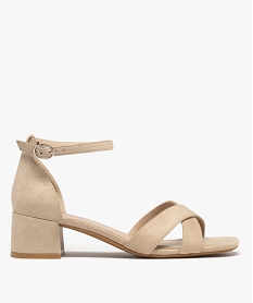 GEMO Sandales à brides croisées et talon fermé femme - Valentina Baldano beige standard