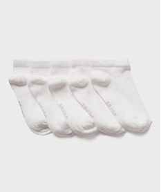 GEMO Chaussettes ultra courtes unies bébé (lot de 5) blanc standard