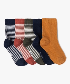 GEMO Chaussettes à rayures bébé garçon (lot de 5) Bleu