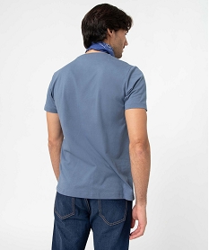 tee-shirt homme a manches courtes avec poche contrastante bleu tee-shirtsM103901_3
