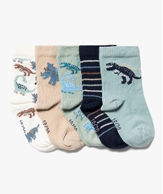 GEMO Chaussettes à motifs dinosaures bébé garçon (lot de 5) bleu standard