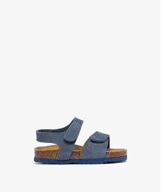 GEMO Sandales en cuir avec double bride à scratch bébé garçon - NA! bleu standard