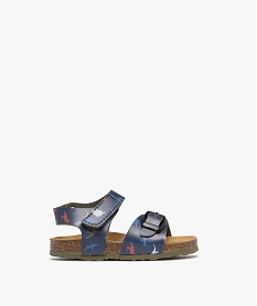 GEMO Sandales motif dinosaure avec bride scratch et à boucle bébé garçon Bleu