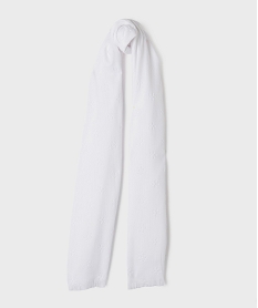 GEMO Foulard rectangulaire grand format à fleurs gaufrées femme blanc standard