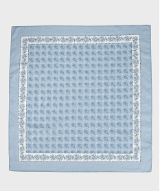 GEMO Foulard carré en coton imprimé femme Bleu