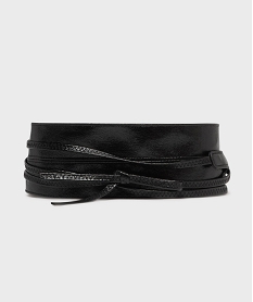 GEMO Ceinture souple à nouer femme noir vif