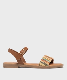 GEMO Sandales plates avec bride effet raphia femme - Follow Me Multicolore