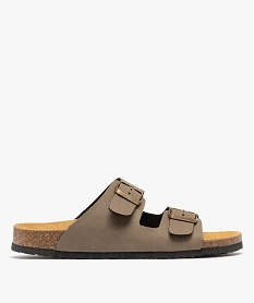 GEMO Mules semelle intérieure cuir à reliefs ergonomiques femme kaki clair