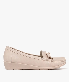GEMO Mocassins confort unis à talon compensé femme Rose
