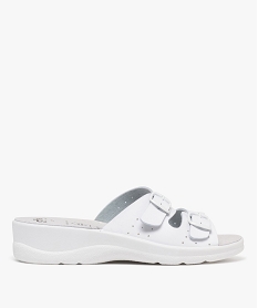 GEMO Sandale confort à talon compensé femme blanc standard