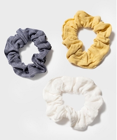 GEMO Chouchous pour les cheveux en gaze de coton (lot de 3) Multicolore