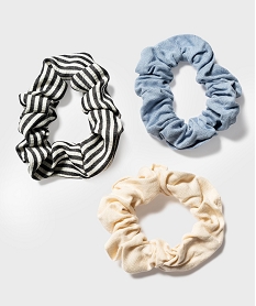 GEMO Chouchous pour les cheveux couleurs variées (lot de 3) Bleu