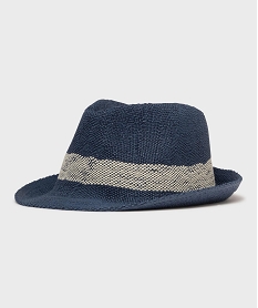 GEMO Chapeau en paille de papier avec bande contrastante homme bleu standard