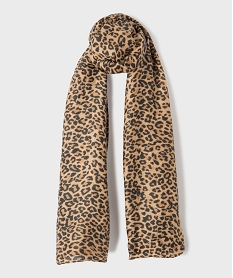 GEMO Foulard à motif léopard femme marron standard