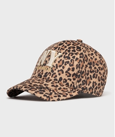 GEMO Casquette à motif léopard avec broderie New York femme marron standard