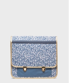 GEMO Cartable à motifs fleuris fille Bleu