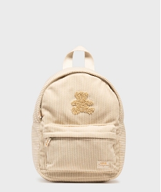 GEMO Sac à dos en velours côtelé fille - LuluCastagnette beige standard