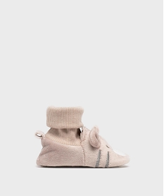 GEMO Chaussons de naissance montants en velours garçon Gris