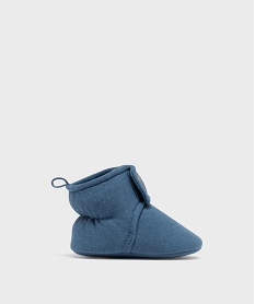 GEMO Chaussons de naissance montants en jersey à scratch bébé garçon bleu standard