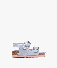 GEMO Sandales à brides pailletées et semelle intérieure imprimée bébé fille - Stitch Bleu