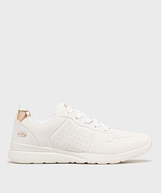 GEMO Baskets basses aspect veloutée lavables en machine femme - Skechers Beige