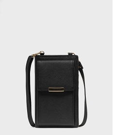 GEMO Pochette smartphone et portefeuille 2-en-1 femme noir standard