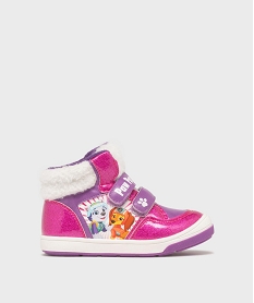 GEMO Baskets montantes fourrées à paillettes fille - Pat Patrouille Rose