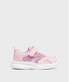 GEMO Baskets fille légères en mesh et à scratch avec semelle épaisse Rose