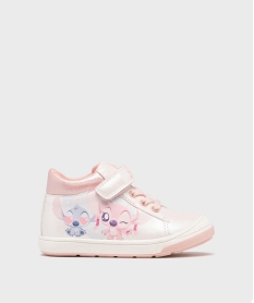 GEMO Baskets montantes irisées à scratch bébé fille - Stitch Rose