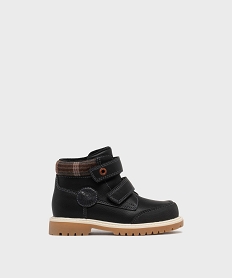 GEMO Boots fourrées à scratch et semelle crantée garçon - Buggy noir standard