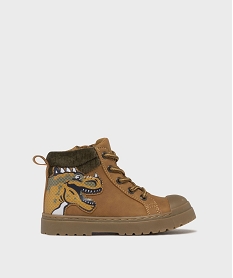 GEMO Boots avec motif dinosaure avec semelle crantée garçon - Buggy Brun